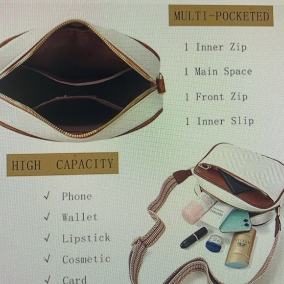 Small crossbody bag trendy vegan leather adjustable wide guitar strap - Picture 7 of 9